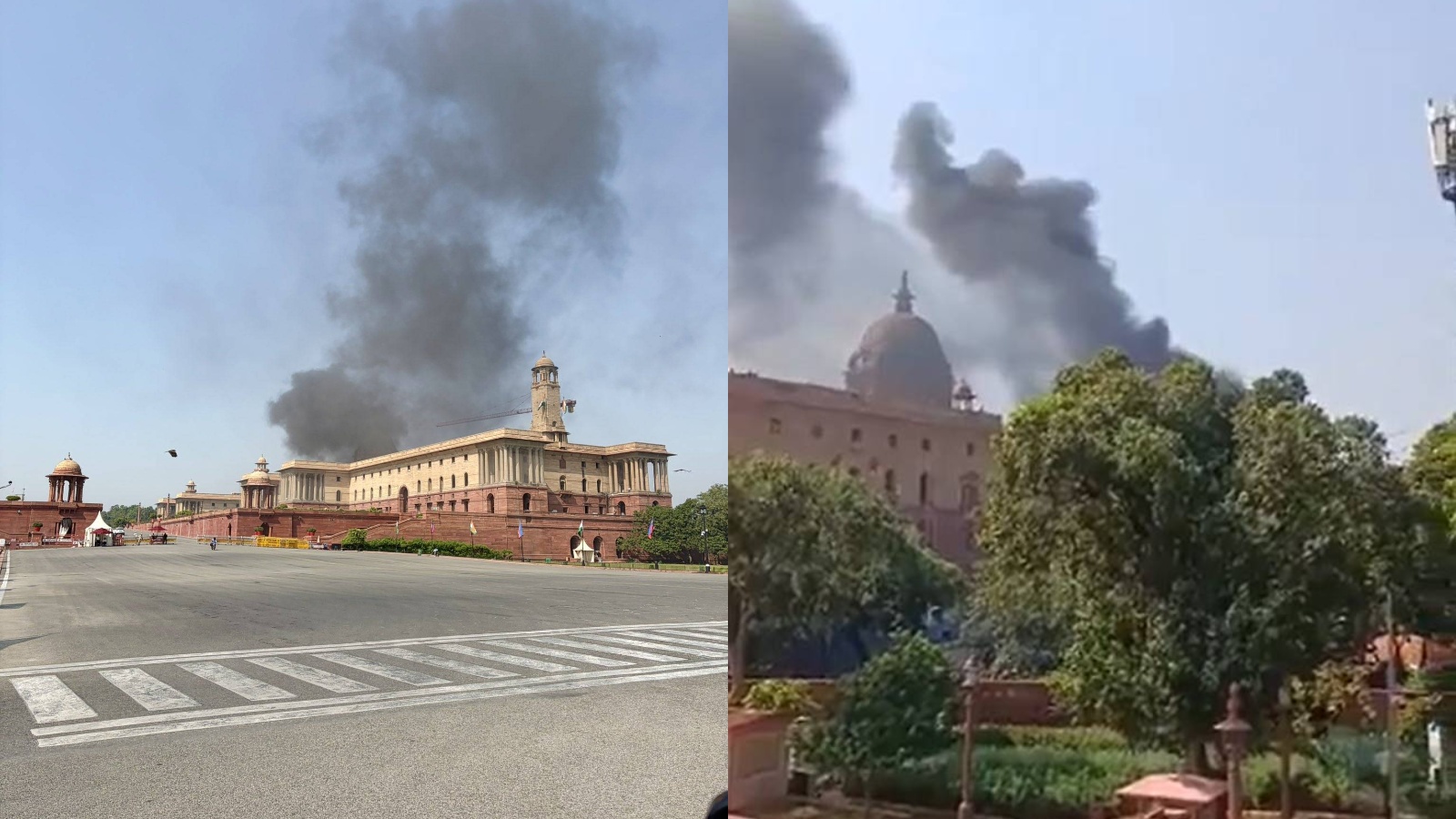 Fire at North Block near Parliament in Delhi