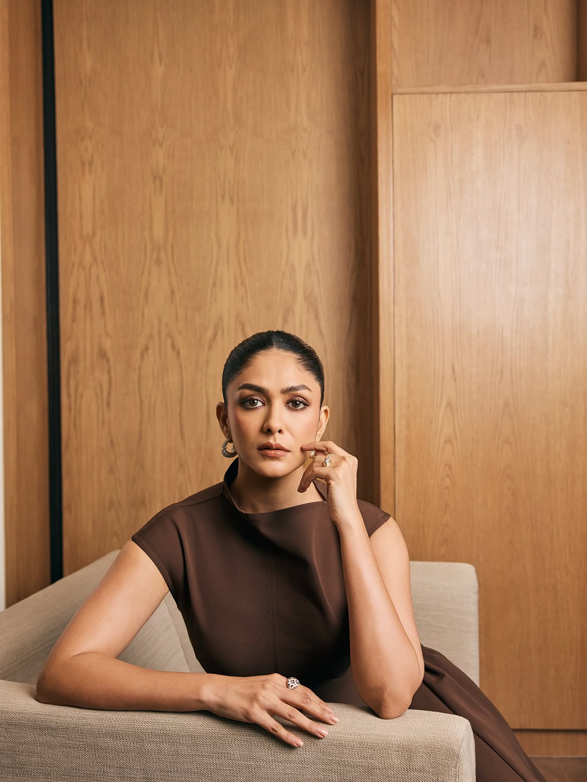 Mrunal Thakur Gives Mocha Dressing A Chic Twist