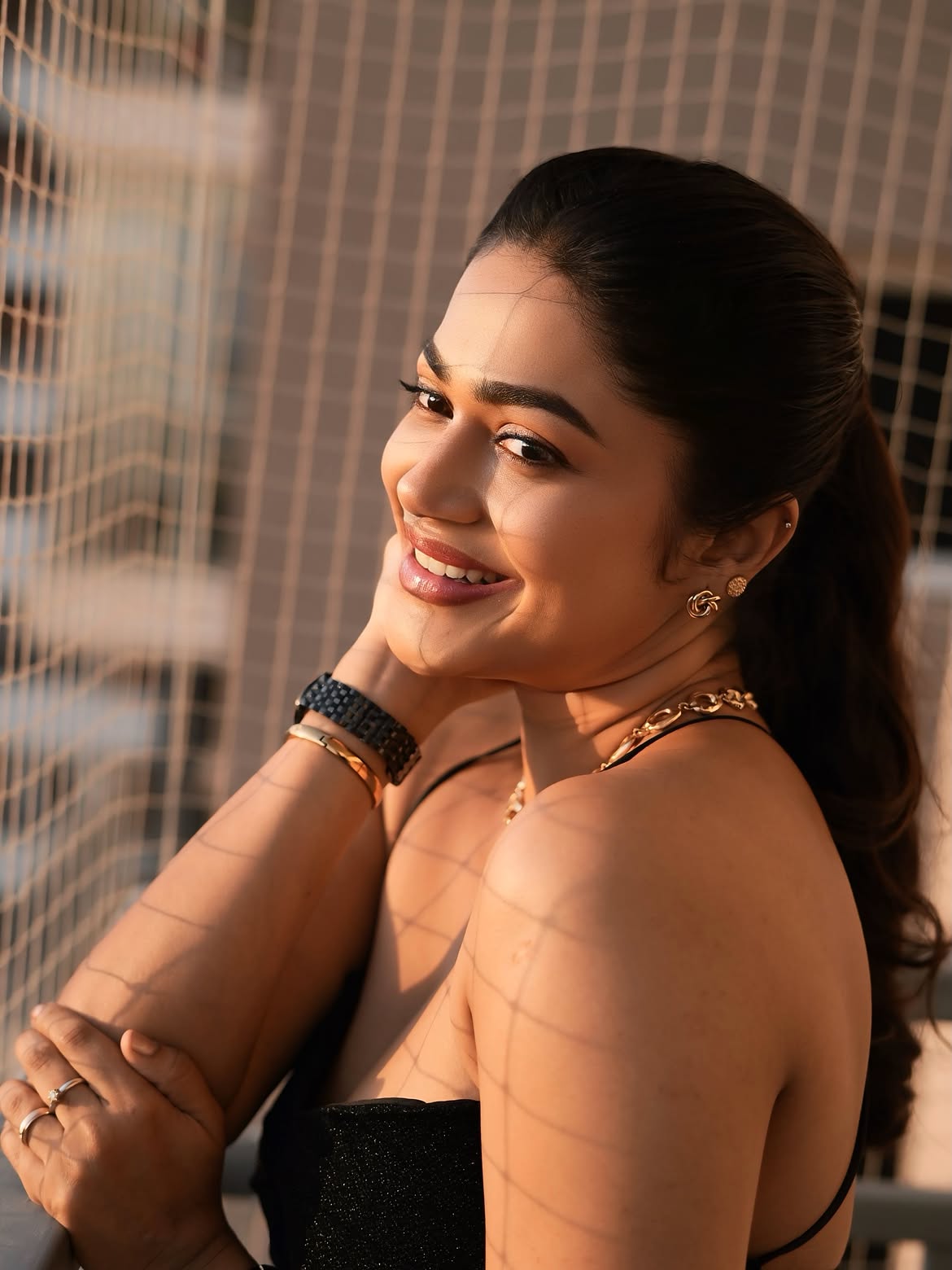Payal Radhakrishna Gives A Playful Hand On Cheek