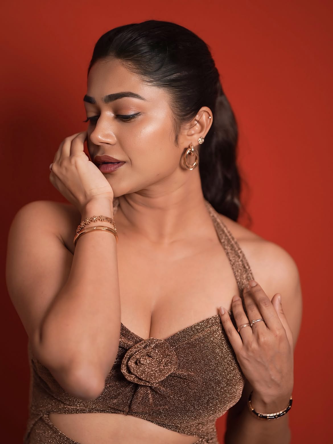 Payal Radhakrishna Poses With Chic Bronze Glam