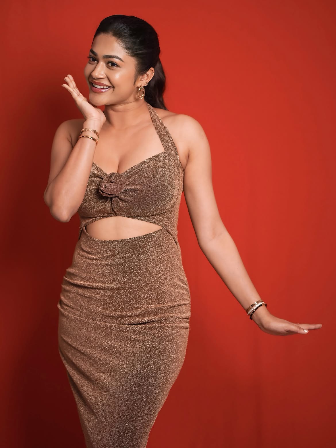 Payal Radhakrishna Rocks A Sleek Halter Dress