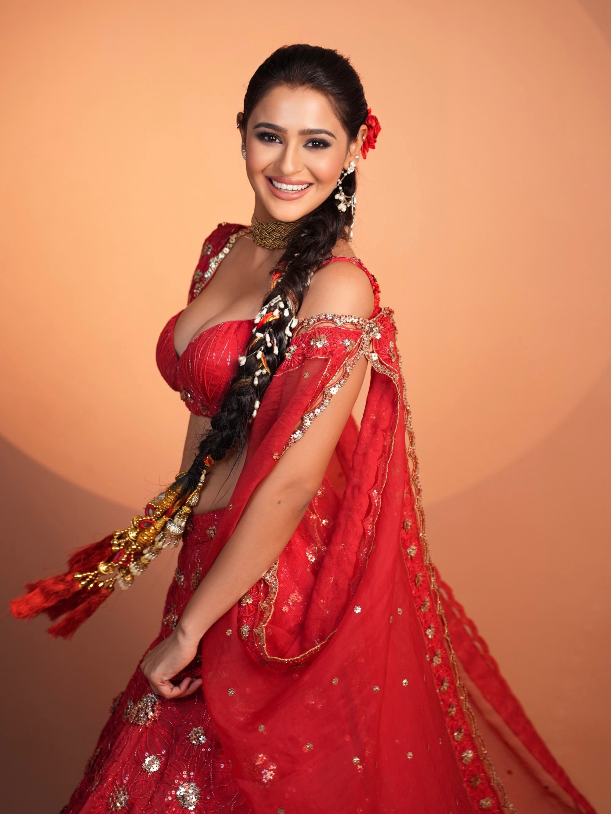 Prakriti Pavani Poses Gracefully In Red Glam Now
