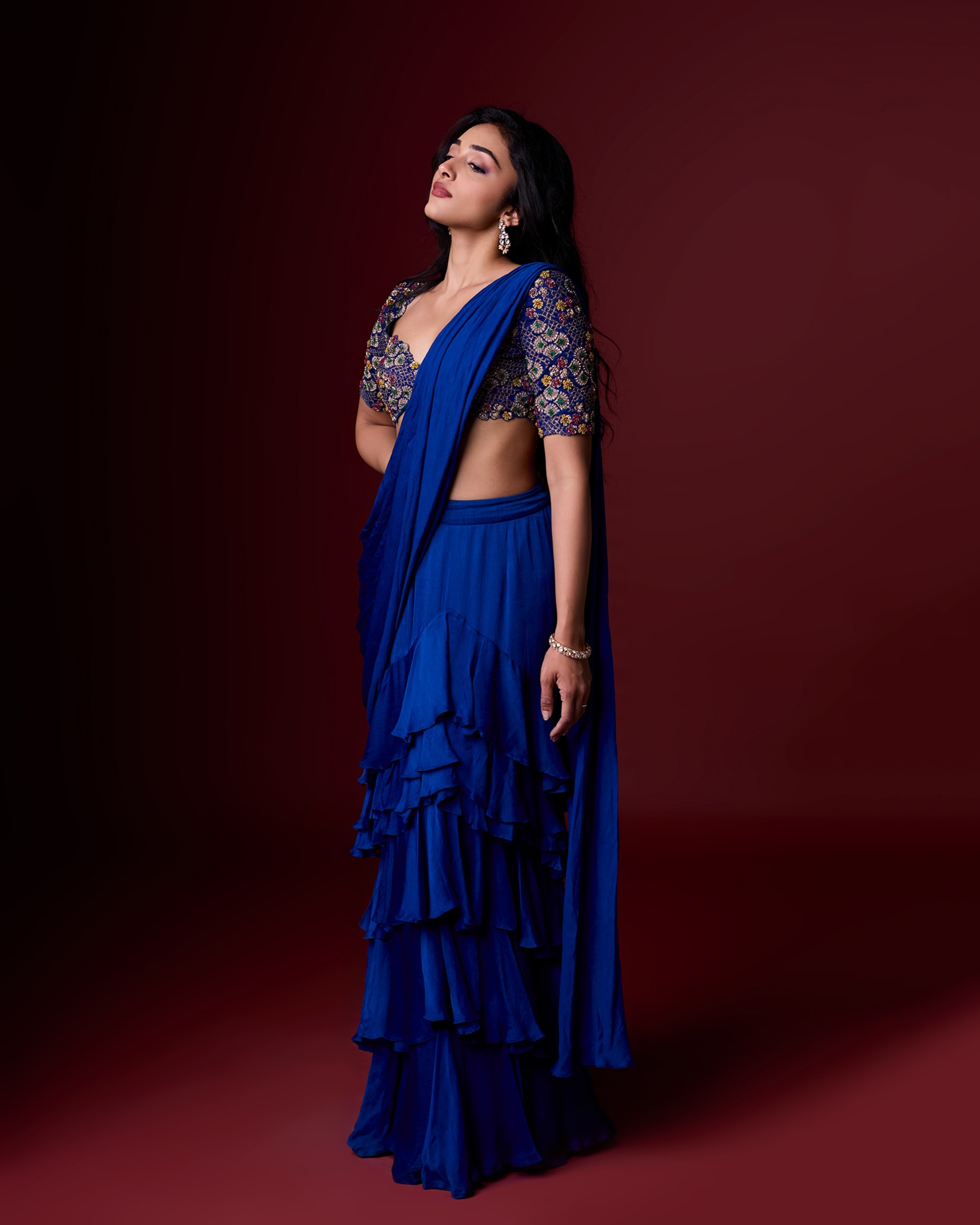 Preity Mukhundhan In A Richly Embroidered Blouse