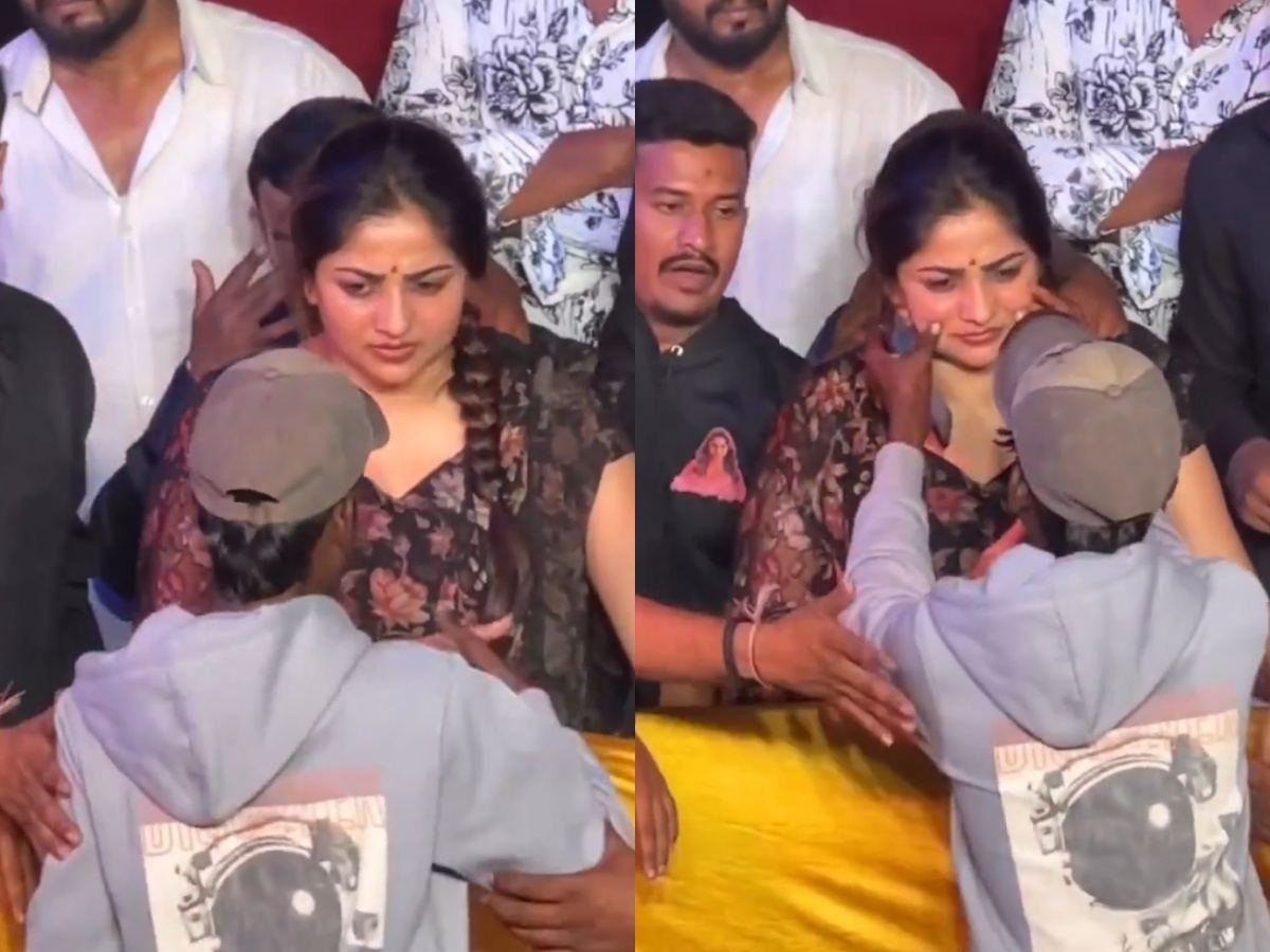Fan pinches Rachita Ram during birthday